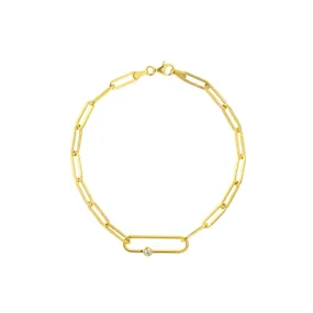 14K DIAMOND PAPERCLIP LINK BRACELET