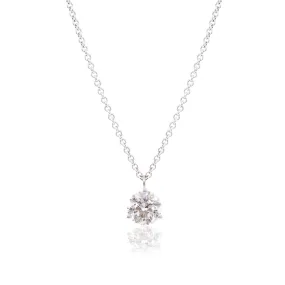 14K WHITE GOLD DIAMOND SOLITAIRE PENDANT 1.00CT