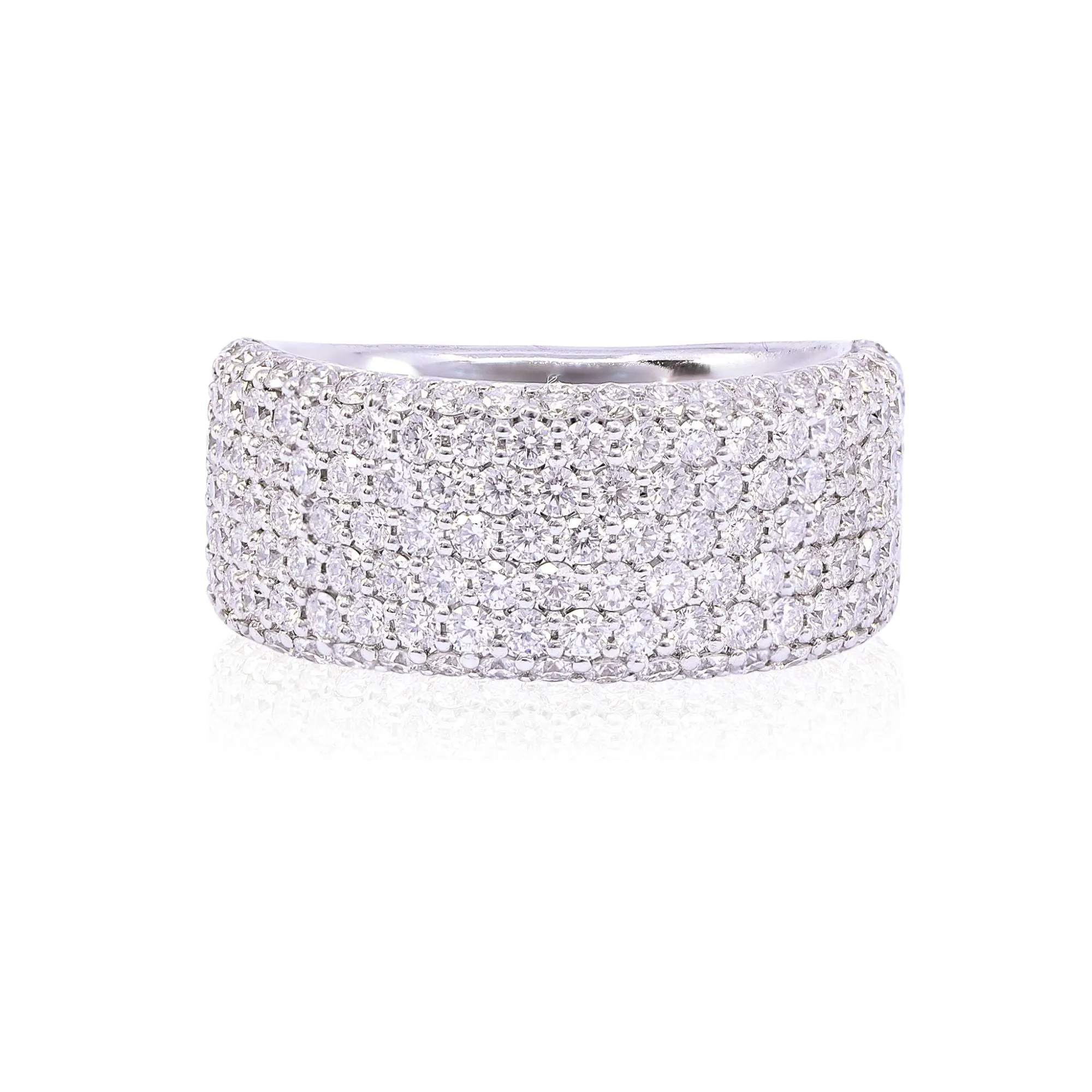 14K WHITE GOLD DIAMOND WIDE PAVE RING - 1.97CTW