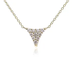 14K YELLOW GOLD DIAMOND PAVE TRIANGLE NECKLACE - 0.31CTW