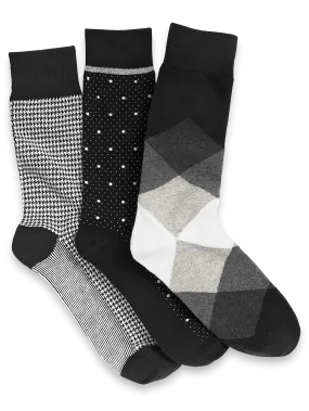 3 Pack Cotton Blend Sock - Black Multi