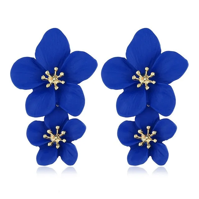 Années 60 Boucle d'Oreilles Fleur Pendantes Rétro