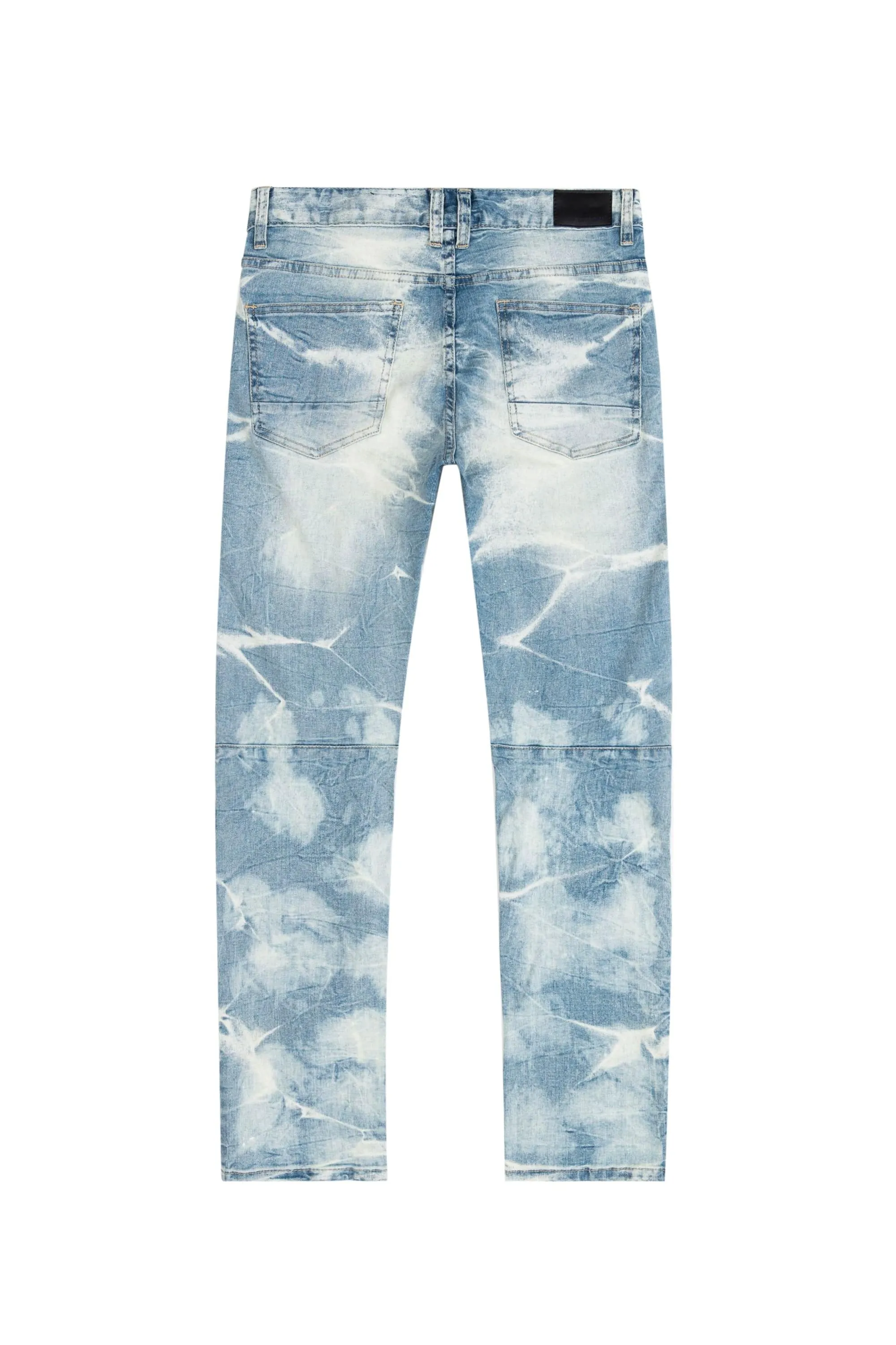 Big and Tall - Rip & Repaired Lightning Washed Denim Jeans - Bergen Blue