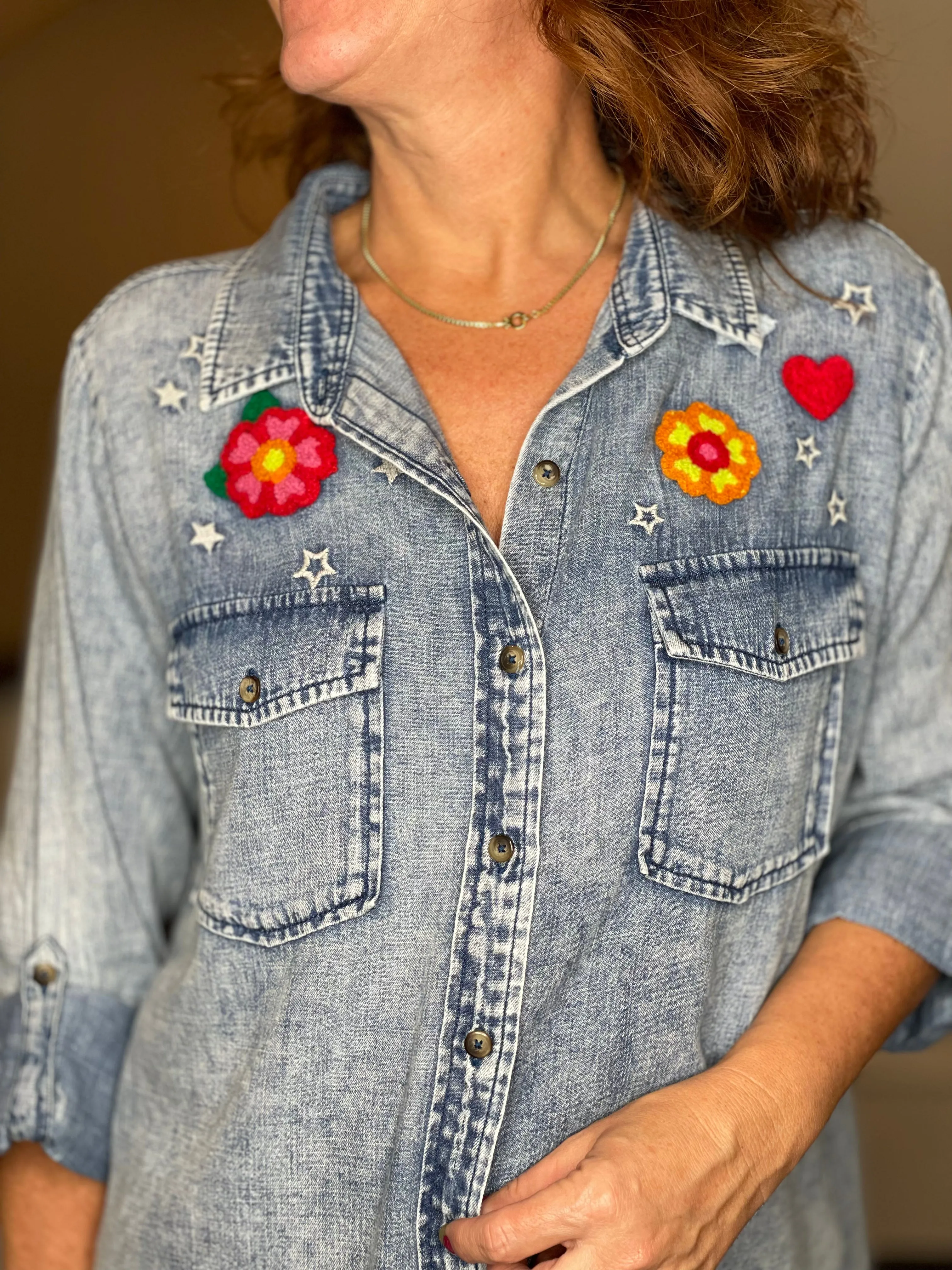 Birds of a Feather Denim Shirt