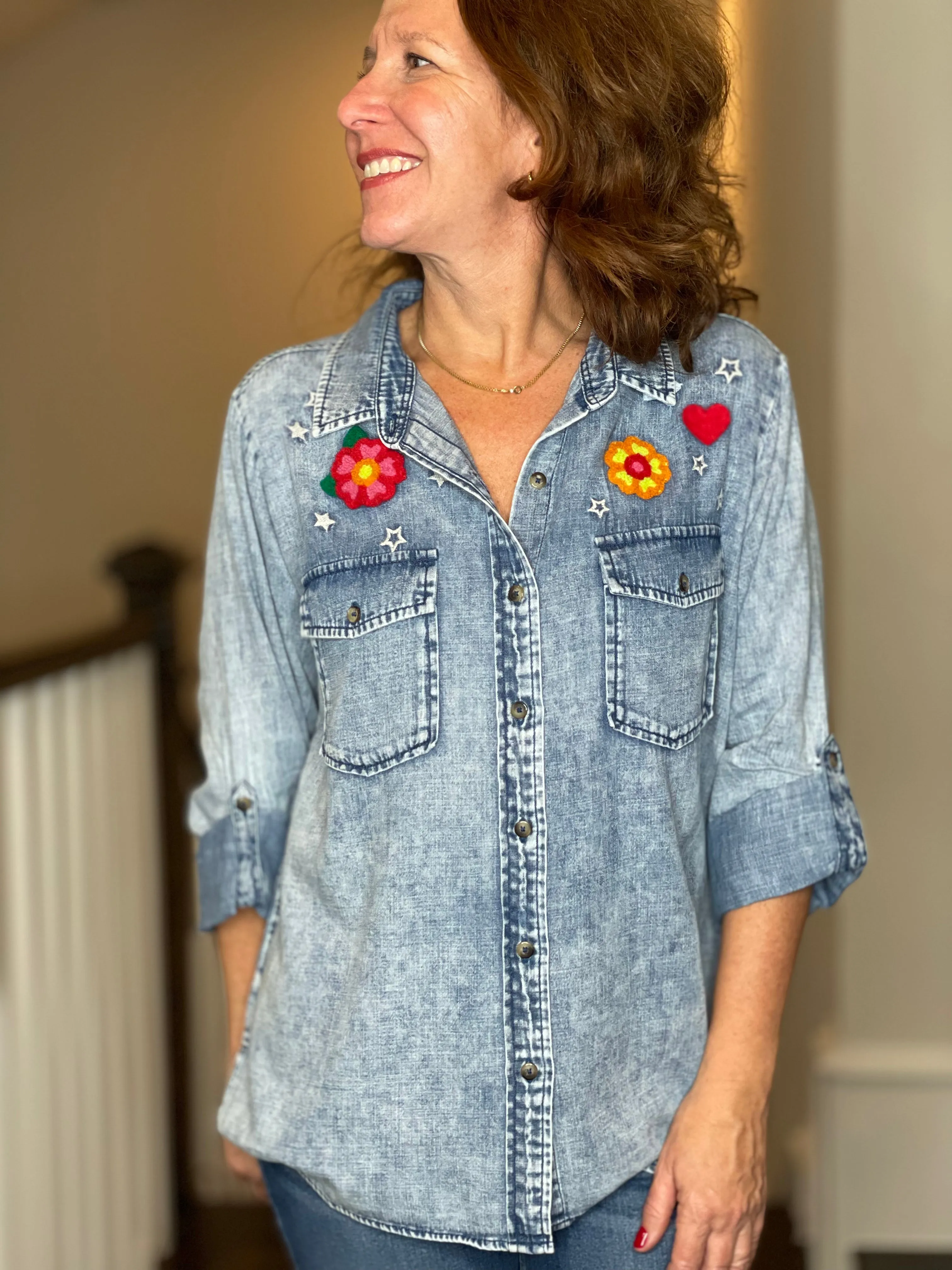 Birds of a Feather Denim Shirt