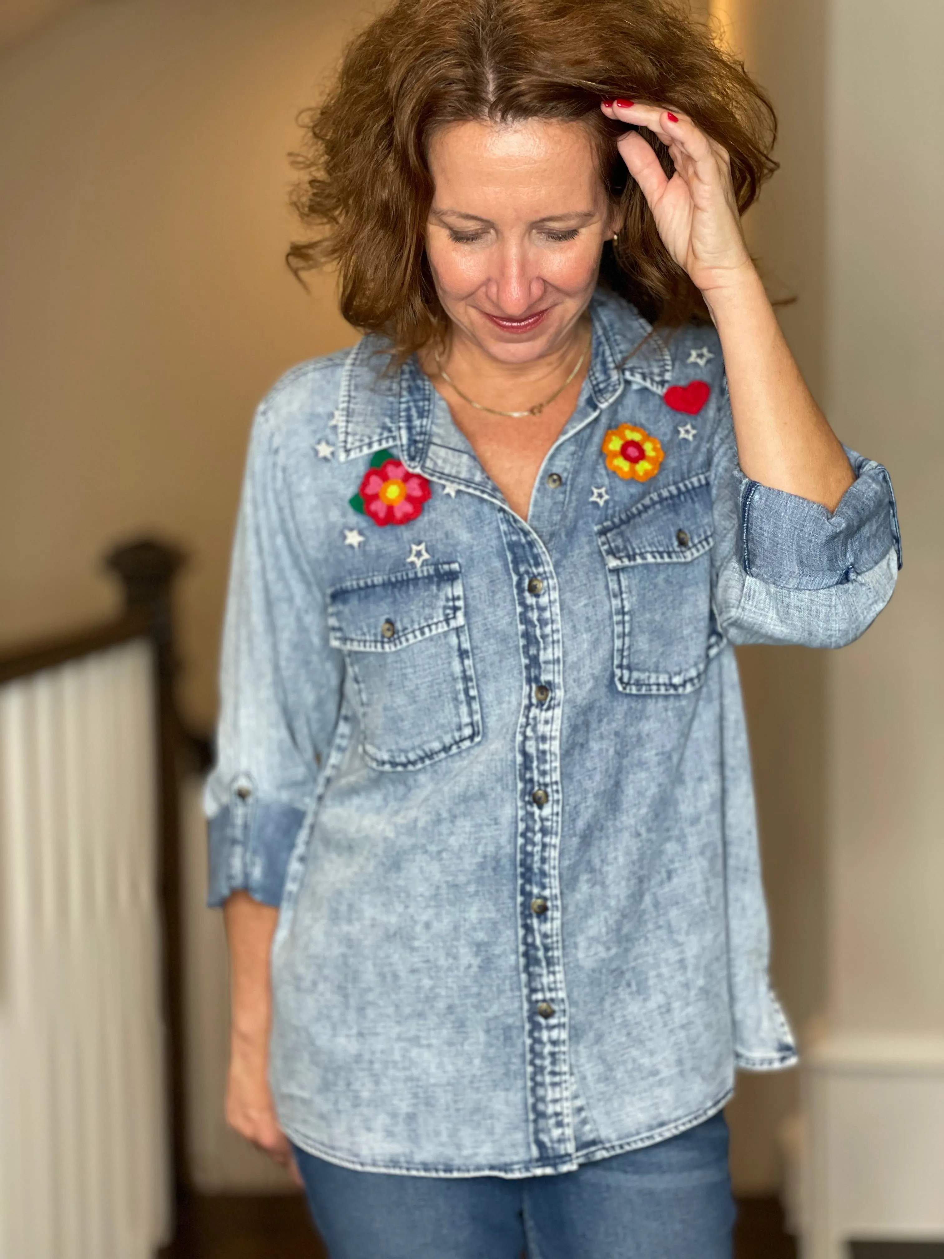 Birds of a Feather Denim Shirt