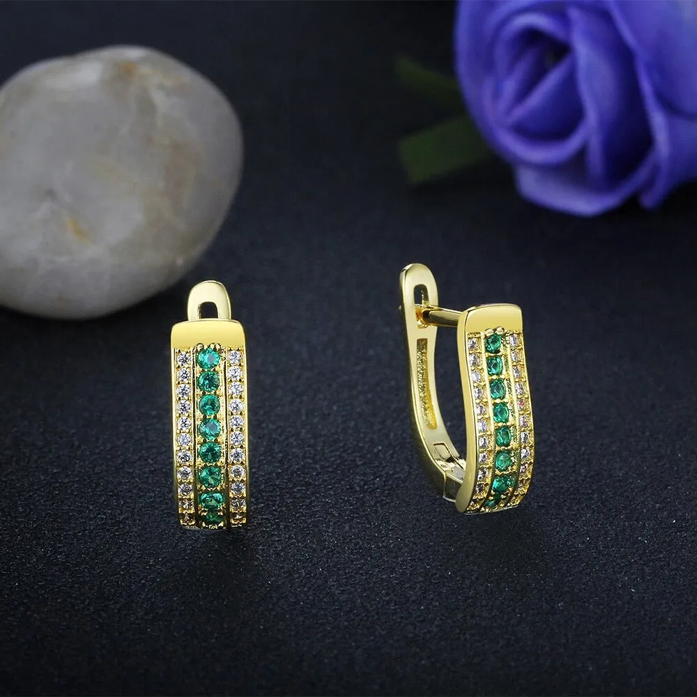 Charm Gold Geometric Style Hoop Earrings