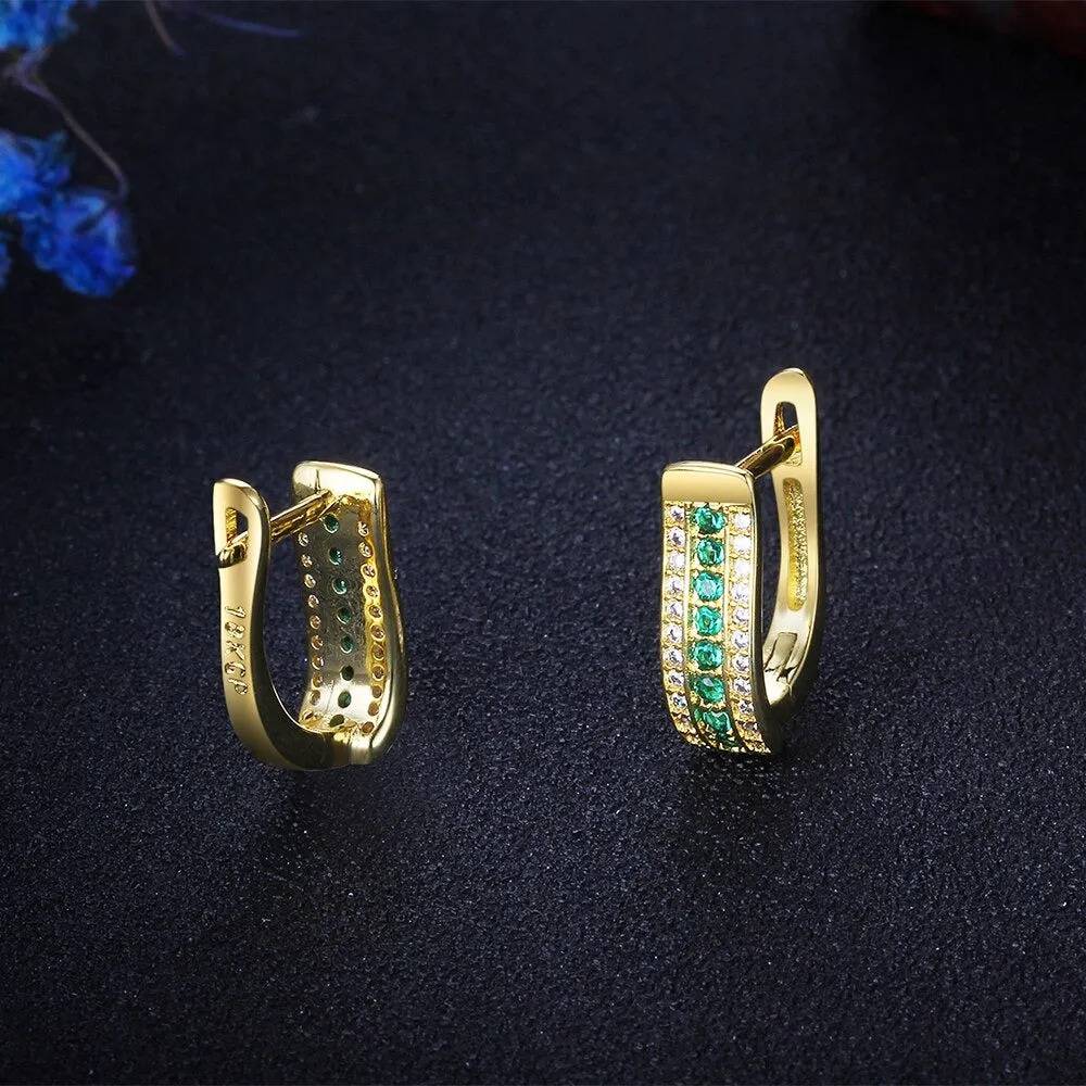 Charm Gold Geometric Style Hoop Earrings