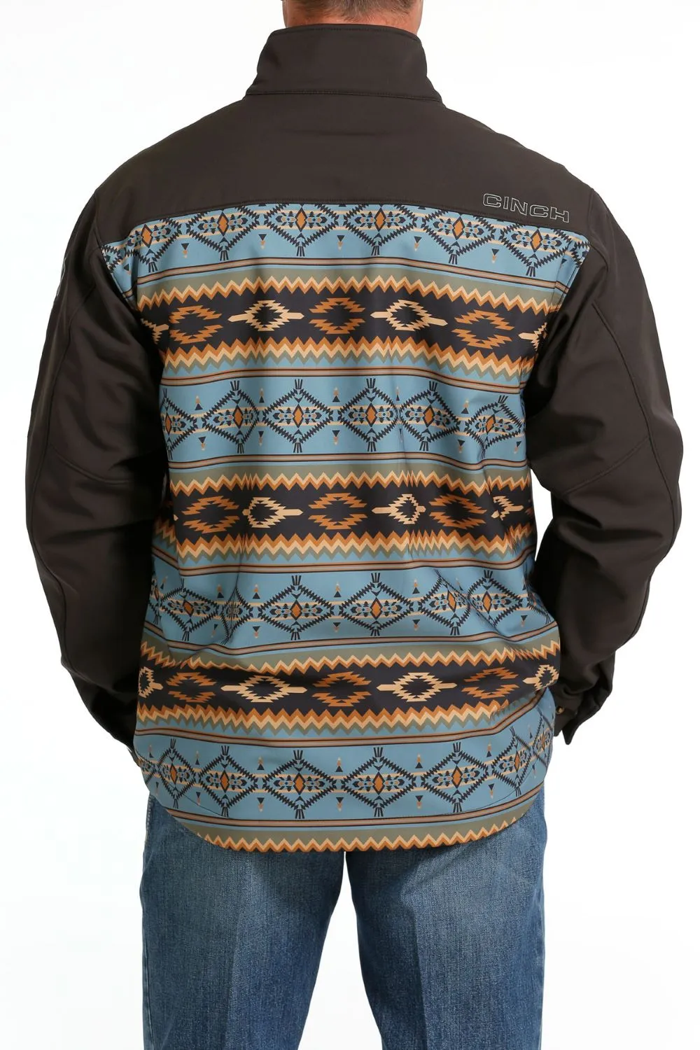 'Cinch' Men's Bonded Jacket - Brown Aztec