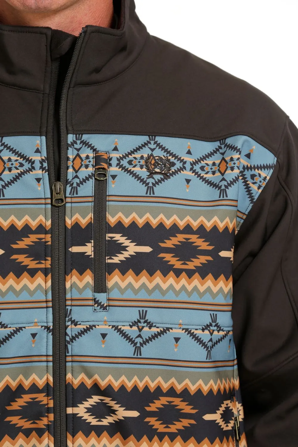 'Cinch' Men's Bonded Jacket - Brown Aztec