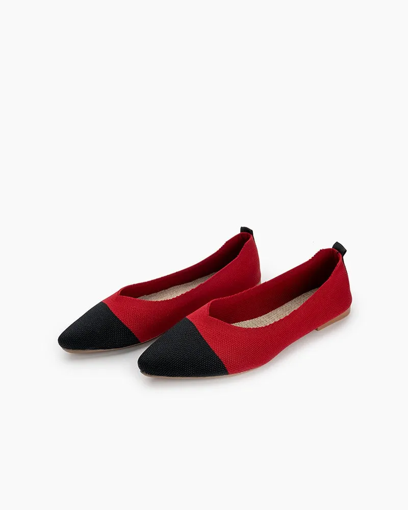 Colorblock Patchwork  V-Cut Flats