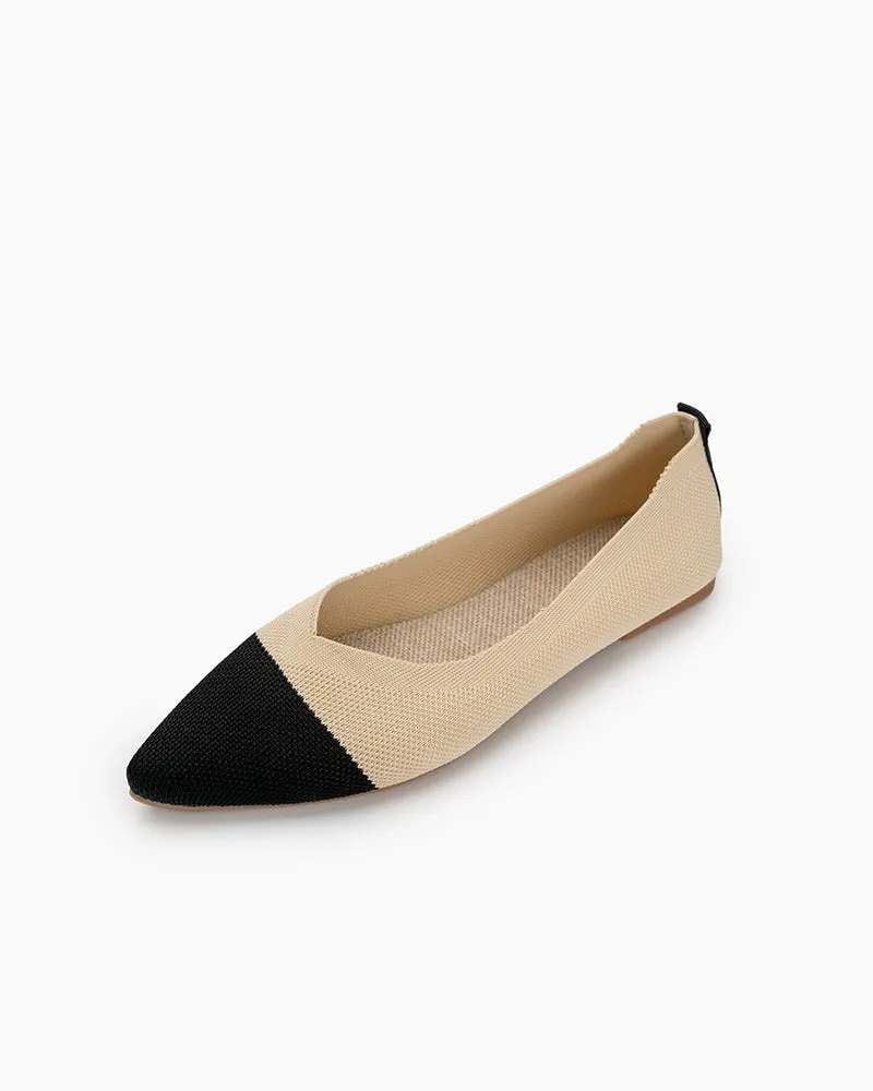 Colorblock Patchwork  V-Cut Flats