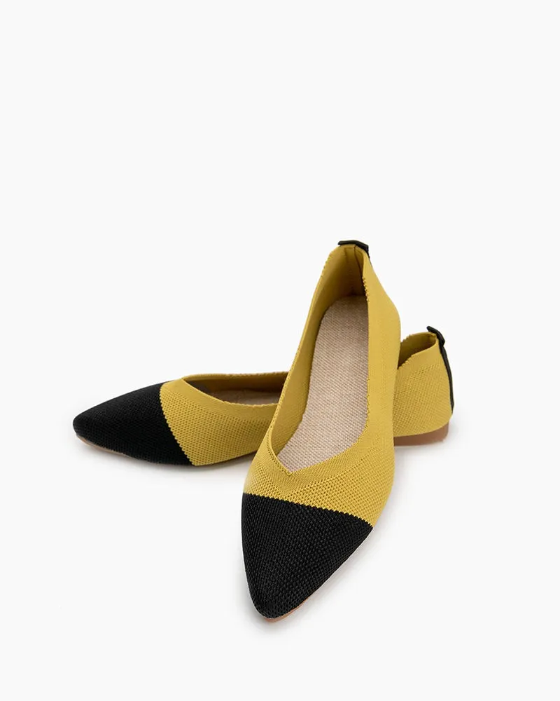 Colorblock Patchwork  V-Cut Flats