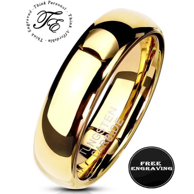 Custom engraved Men's Gold Promise Ring - Personalized Handwriting Promise Ring