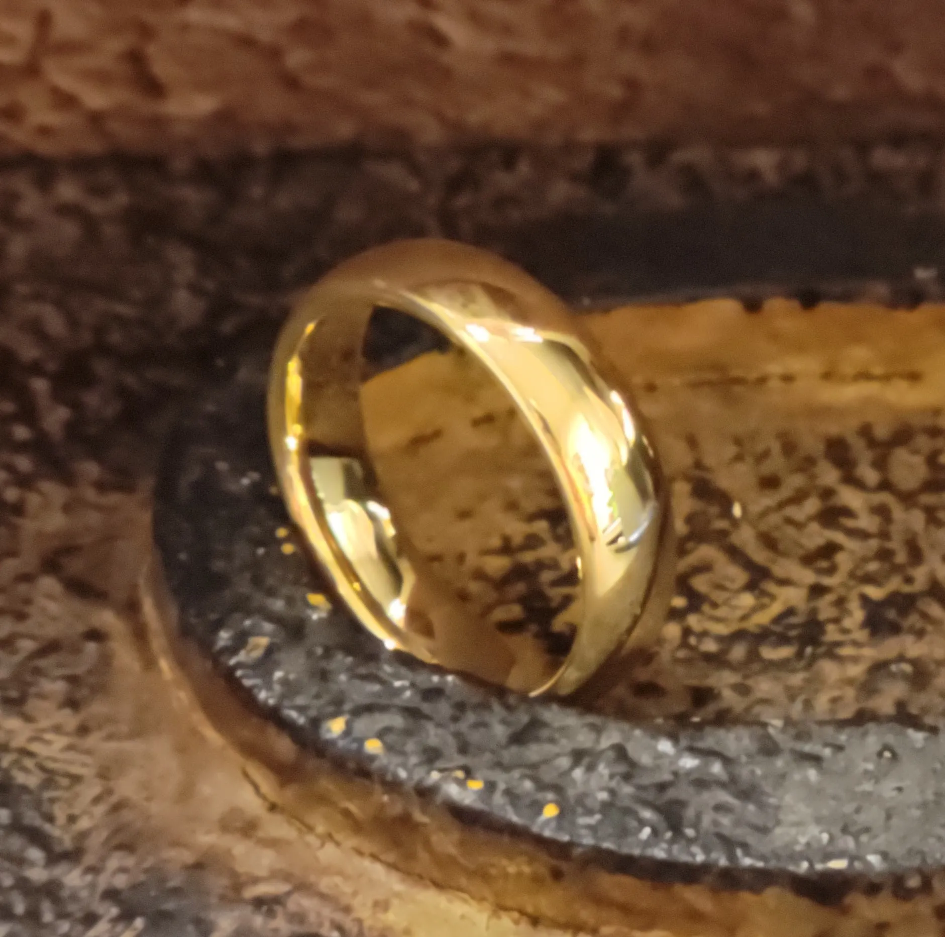 Custom engraved Men's Gold Promise Ring - Personalized Handwriting Promise Ring