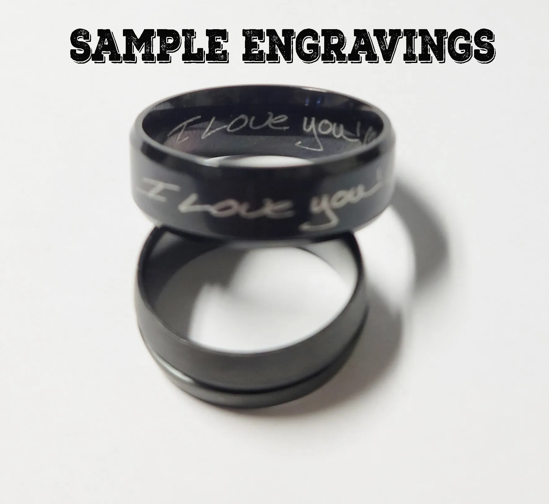 Custom engraved Men's Gold Promise Ring - Personalized Handwriting Promise Ring