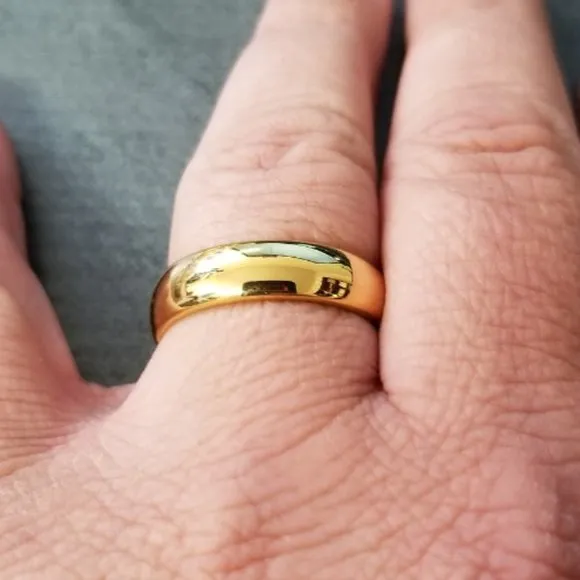 Custom engraved Men's Gold Promise Ring - Personalized Handwriting Promise Ring