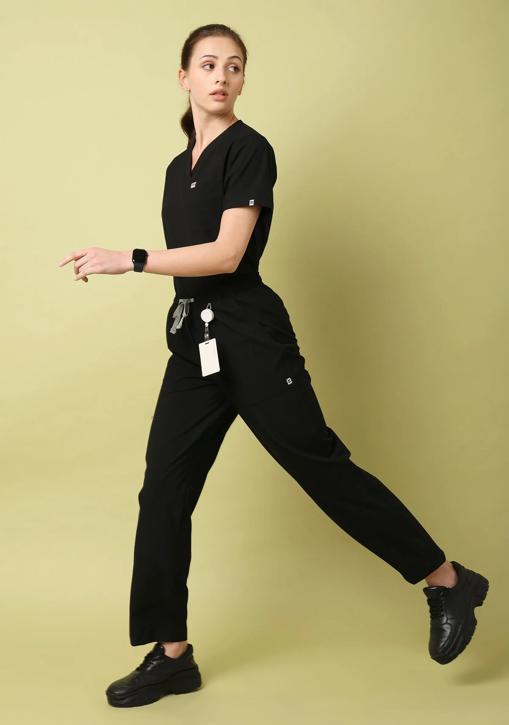 Ecoflex Women's 5 Pocket (Black) Scrub