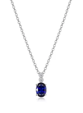 Elle Blue Star Oval Sapphire Necklace