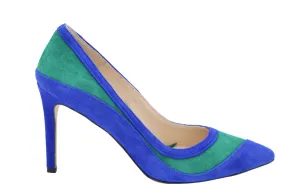 EMIS Royal Blue Green Suede Pointed Toe Shoe