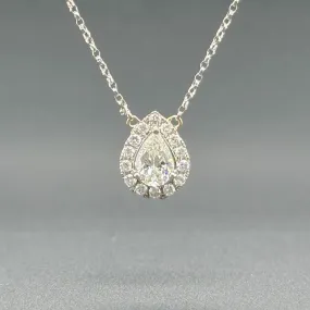 Estate 14K W Gold 0.86ctw H-K/SI1-2 Diamond Pendant