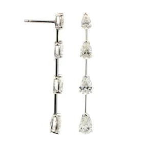 Etho Maria 18K White Gold Pear Shaped Diamond Drop Earrings