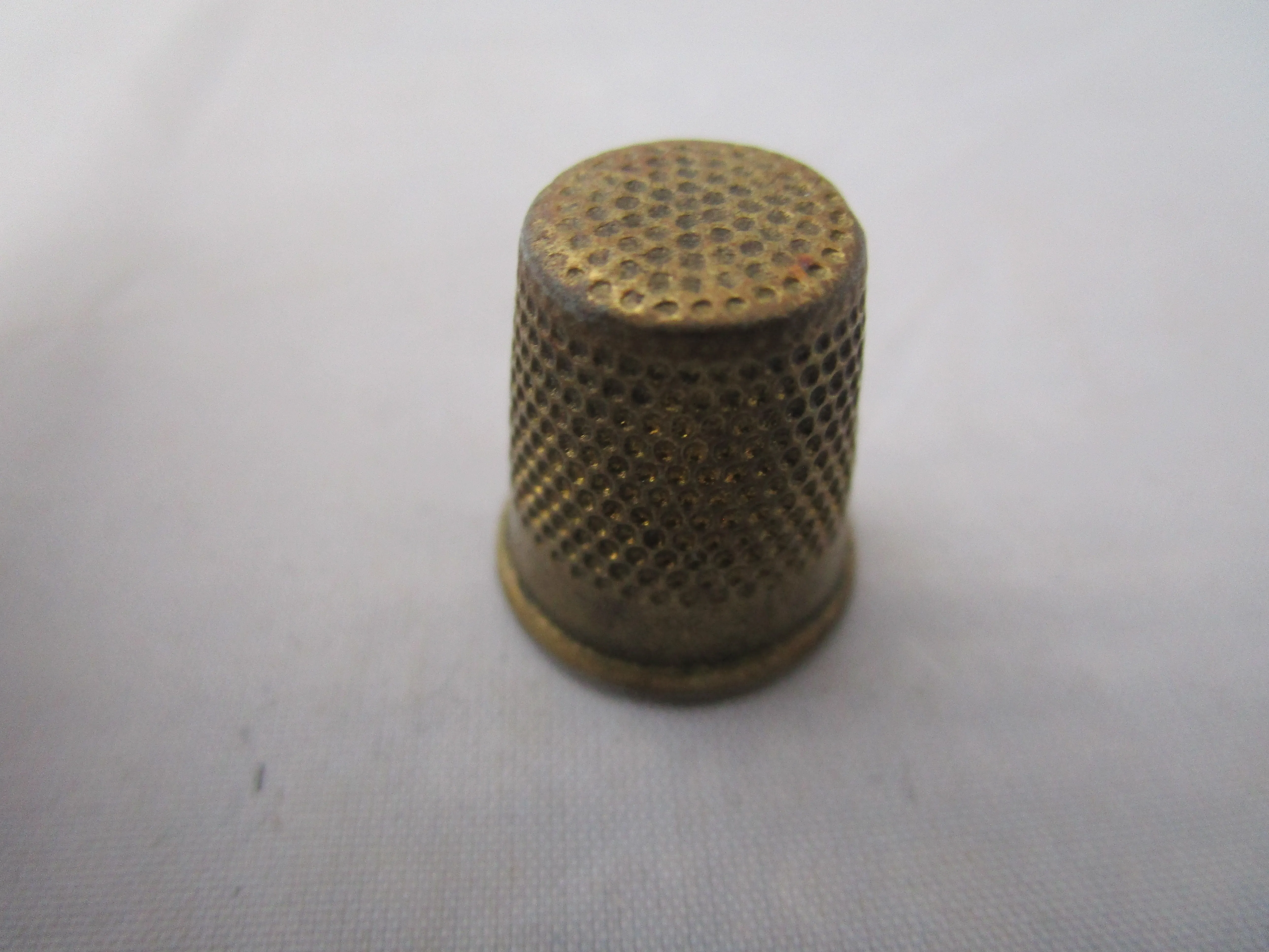 Gilt Metal Chatelaine Egg Thimble Case Antique Victorian c1880