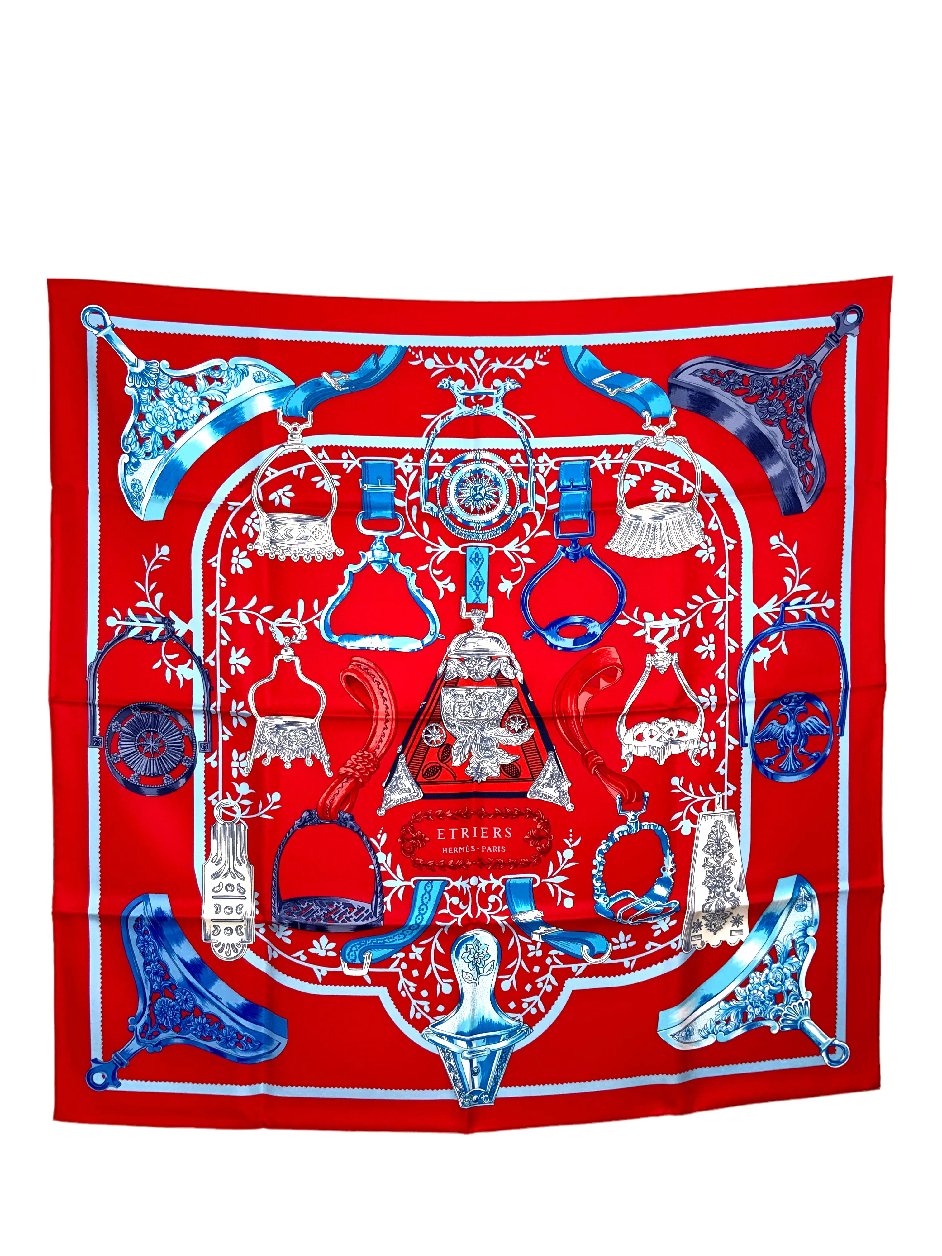 Hermes Etriers Silk Scarf 90 NEW