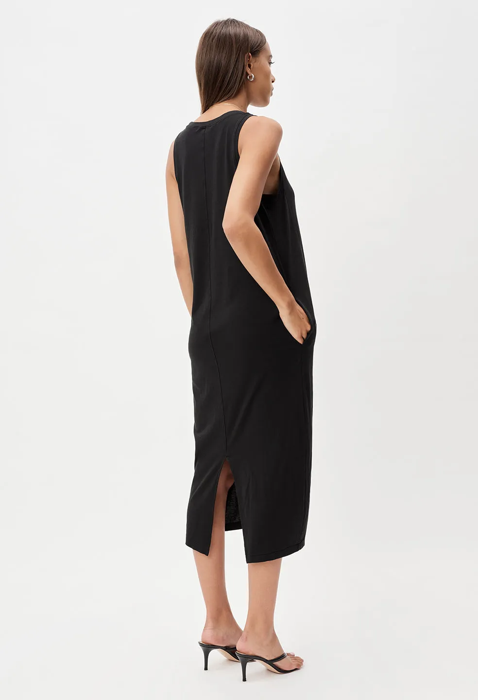 High Twist Cotton Pocket Dress / Black