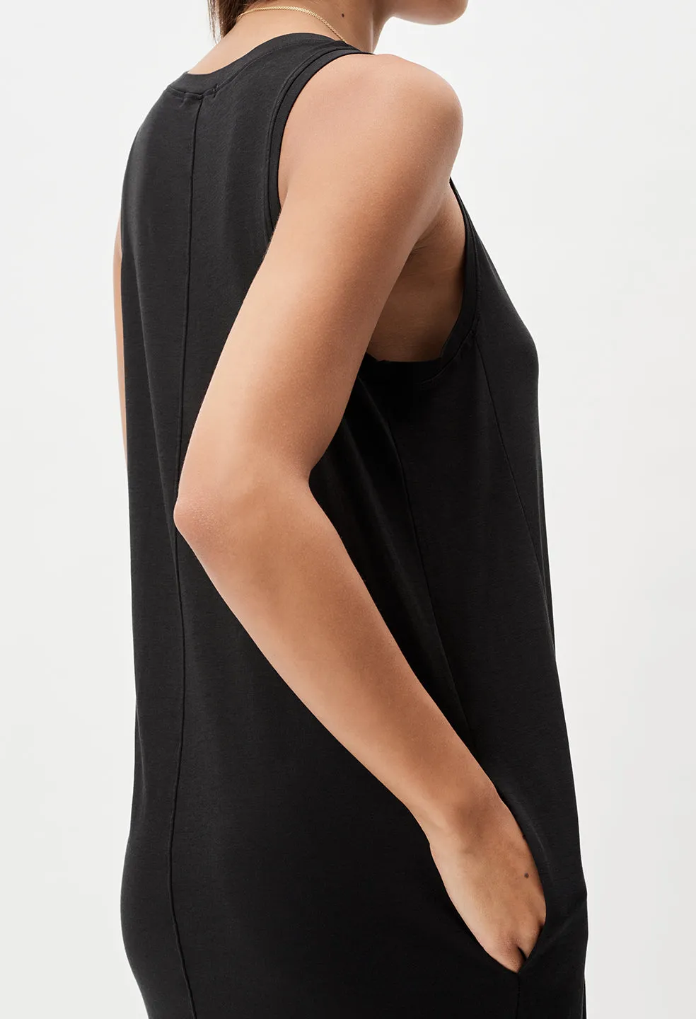 High Twist Cotton Pocket Dress / Black