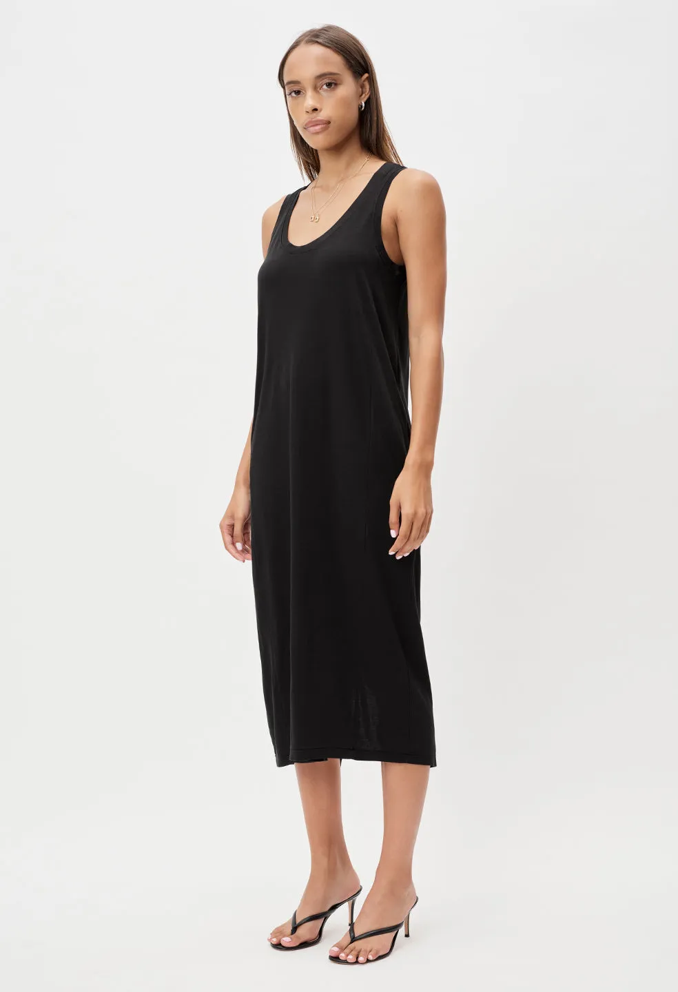 High Twist Cotton Pocket Dress / Black