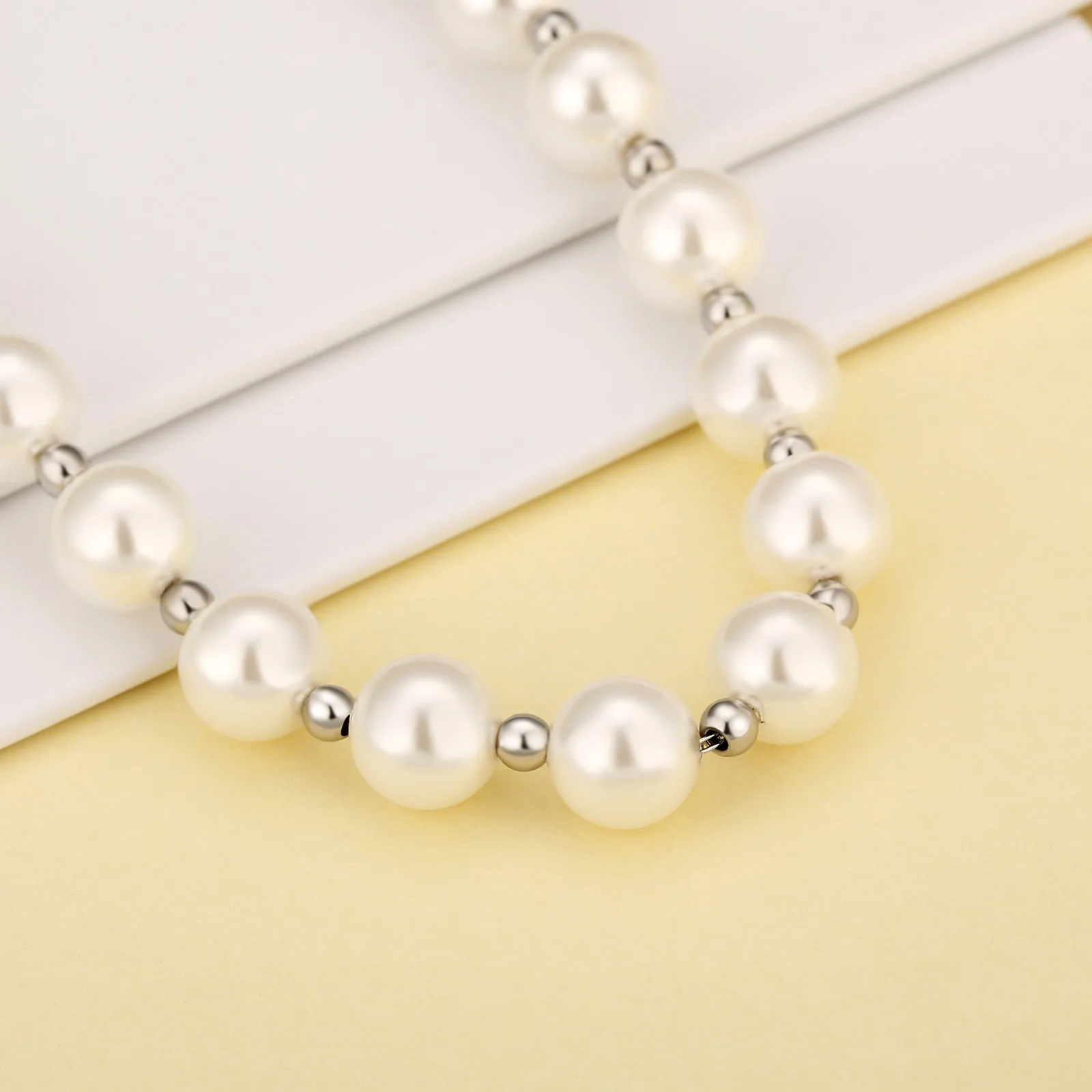 KRKC&CO 8mm Freshwater Pearl Beaded Necklace for Women