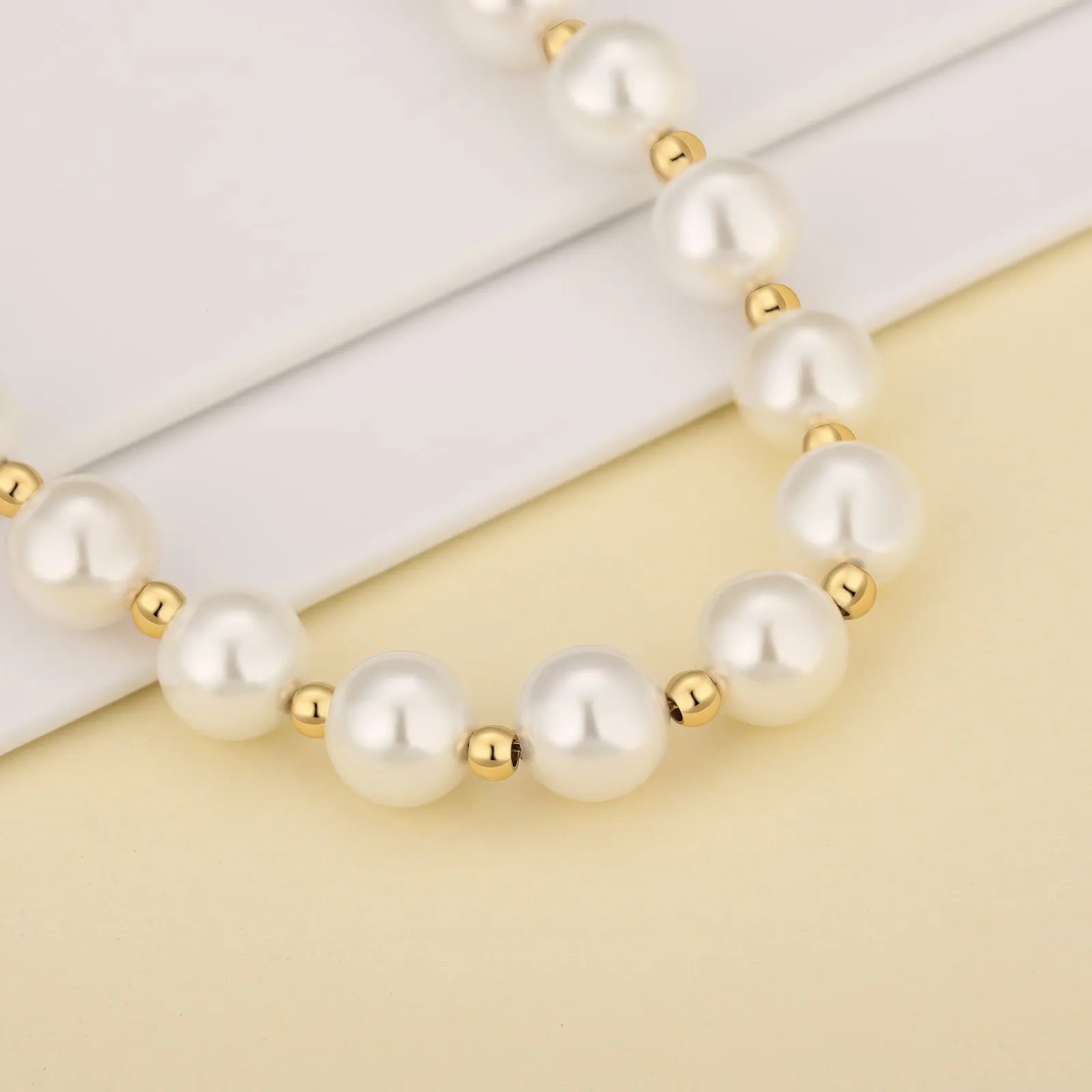 KRKC&CO 8mm Freshwater Pearl Beaded Necklace for Women