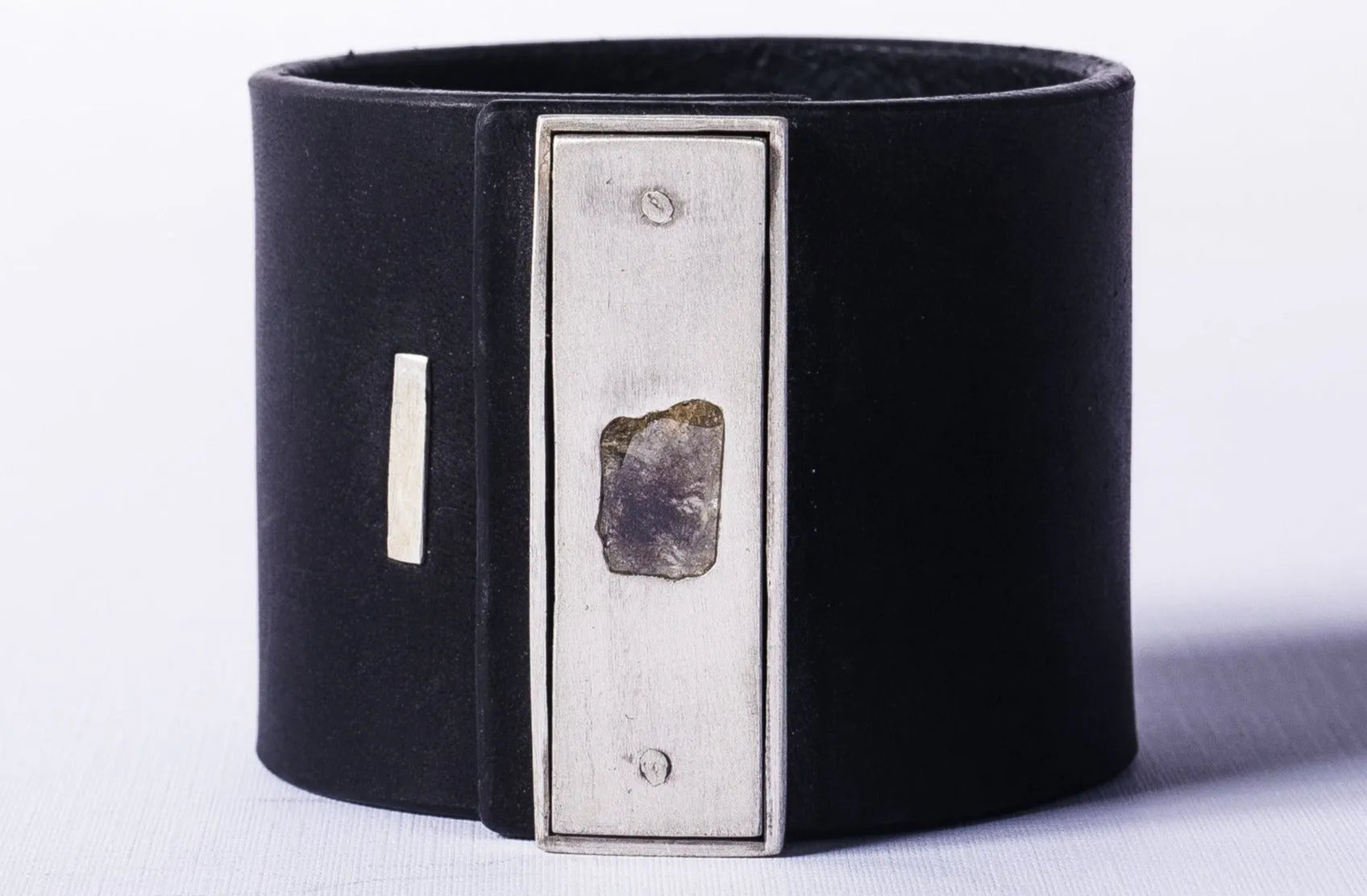 Leather Strap Bracelet (Sistema Bar, 1.2 CT, Diamond Slab, 60mm, BLK MA DIA)