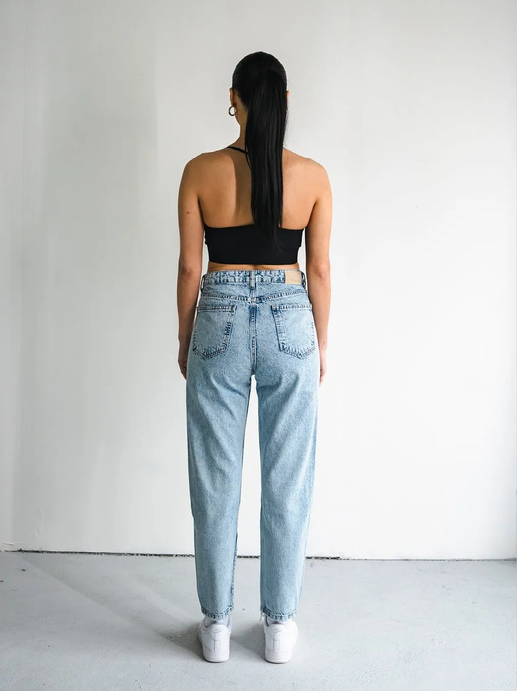 Light Blue Ripped Baggy Women Jeans