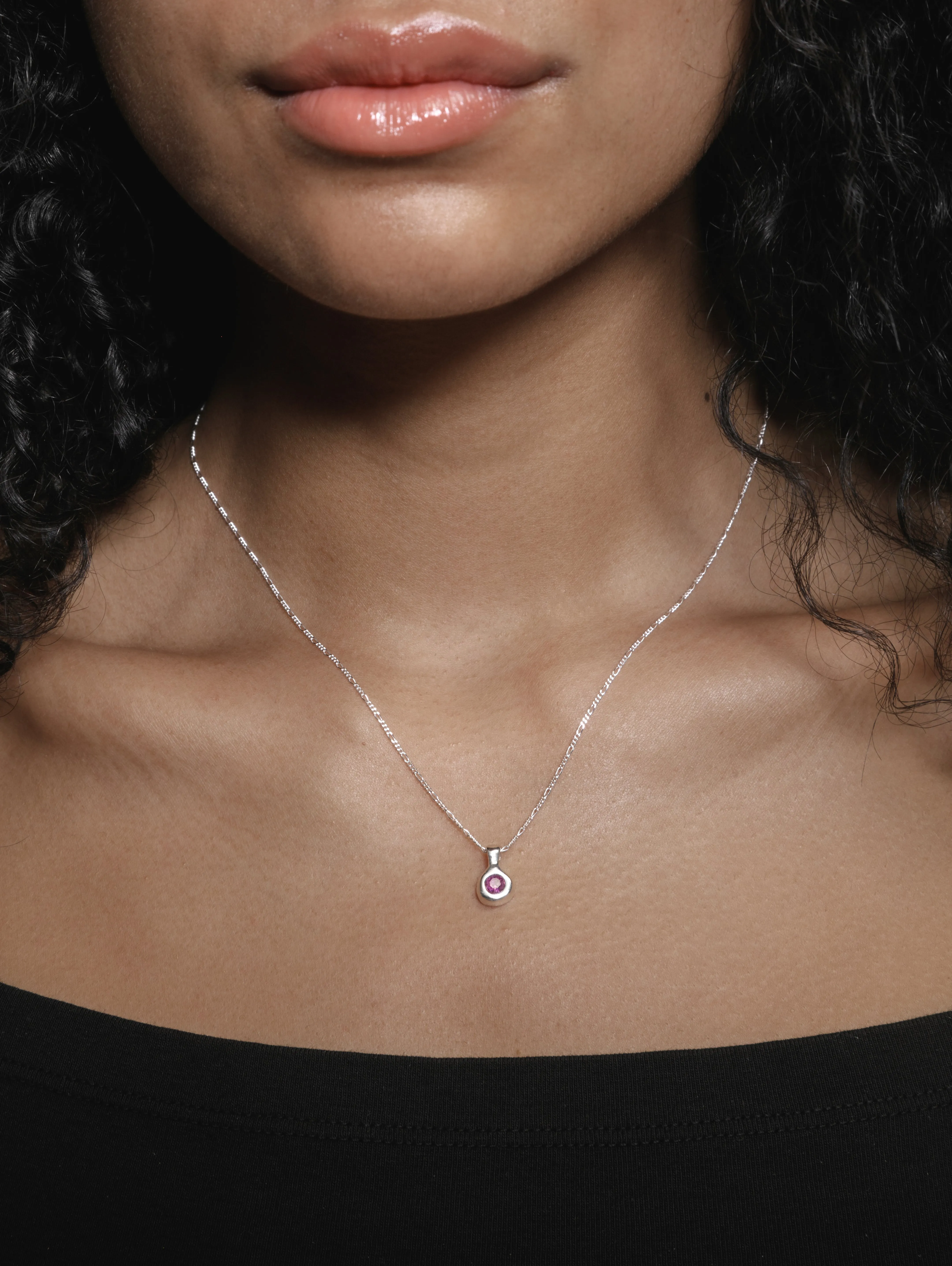 Liv Necklace in Pink and Sterling Silver