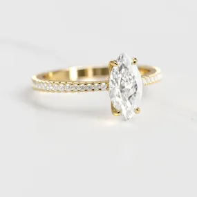 Marquise Full Pave Tapered Diamond Ring