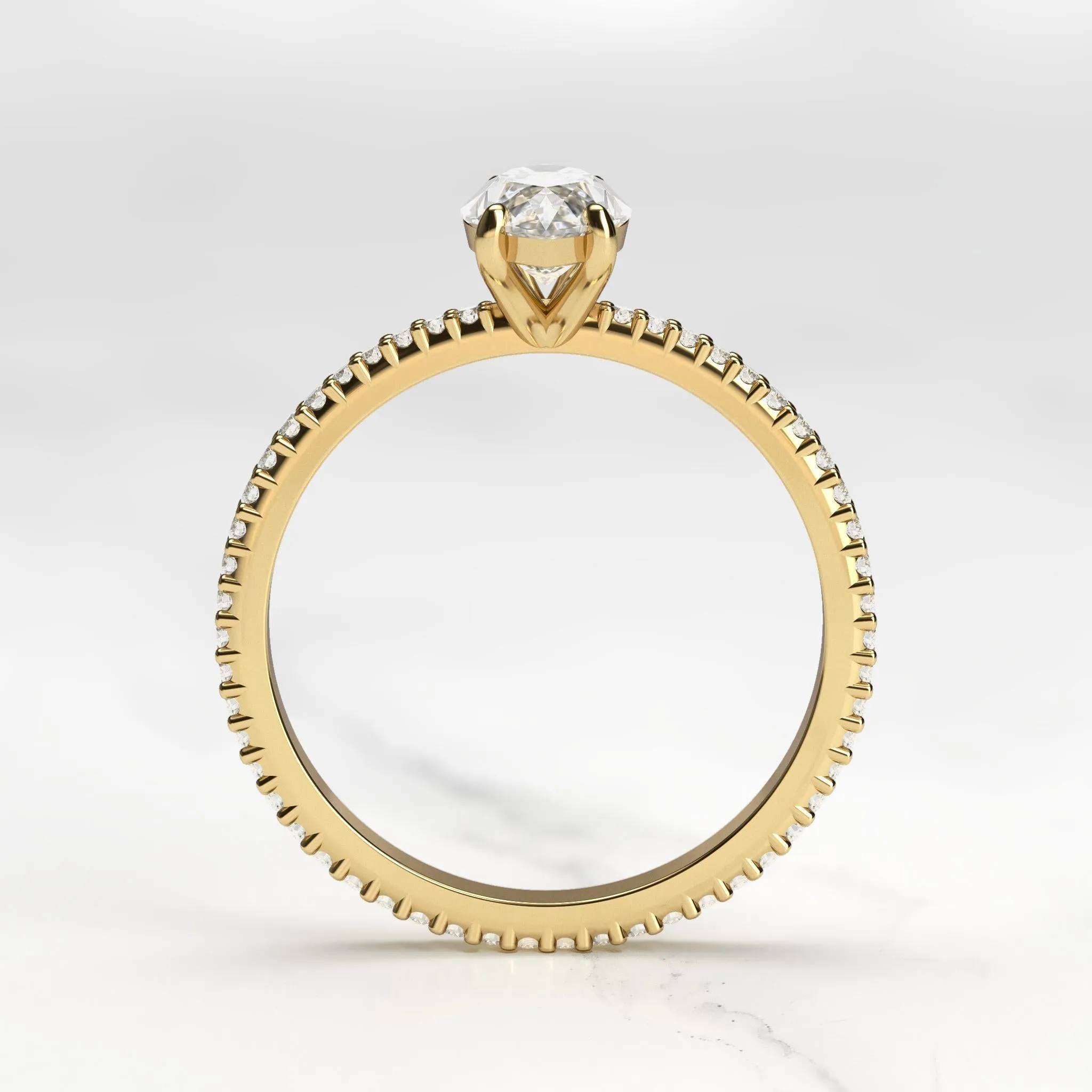 Marquise Full Pave Tapered Diamond Ring