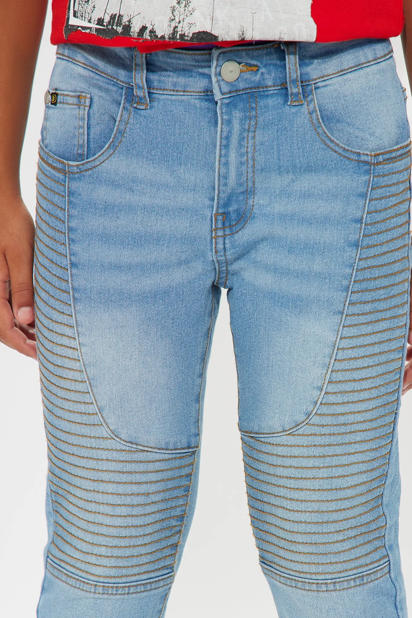 Mini Never Giving Up Moto Jeans - Ice Blue