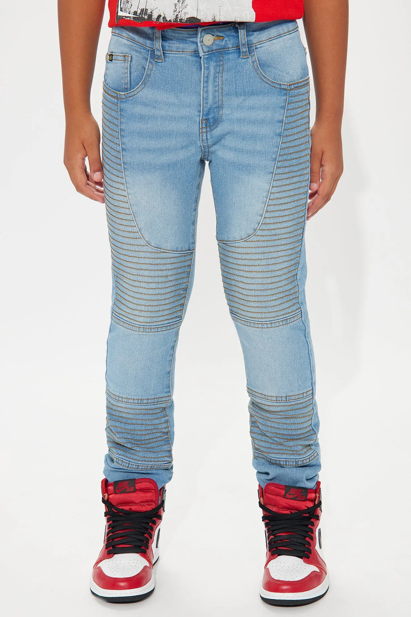 Mini Never Giving Up Moto Jeans - Ice Blue