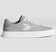 NAIOCA Canvas Light Grey Canvas Off-White Logo Sneaker Women