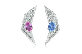 Origami Sapphire & Diamond Earrings