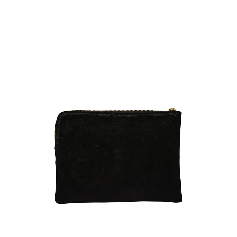 PAIGE CLUTCH  - BLACK AND BLACK