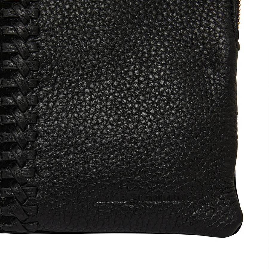 PAIGE CLUTCH  - BLACK AND BLACK