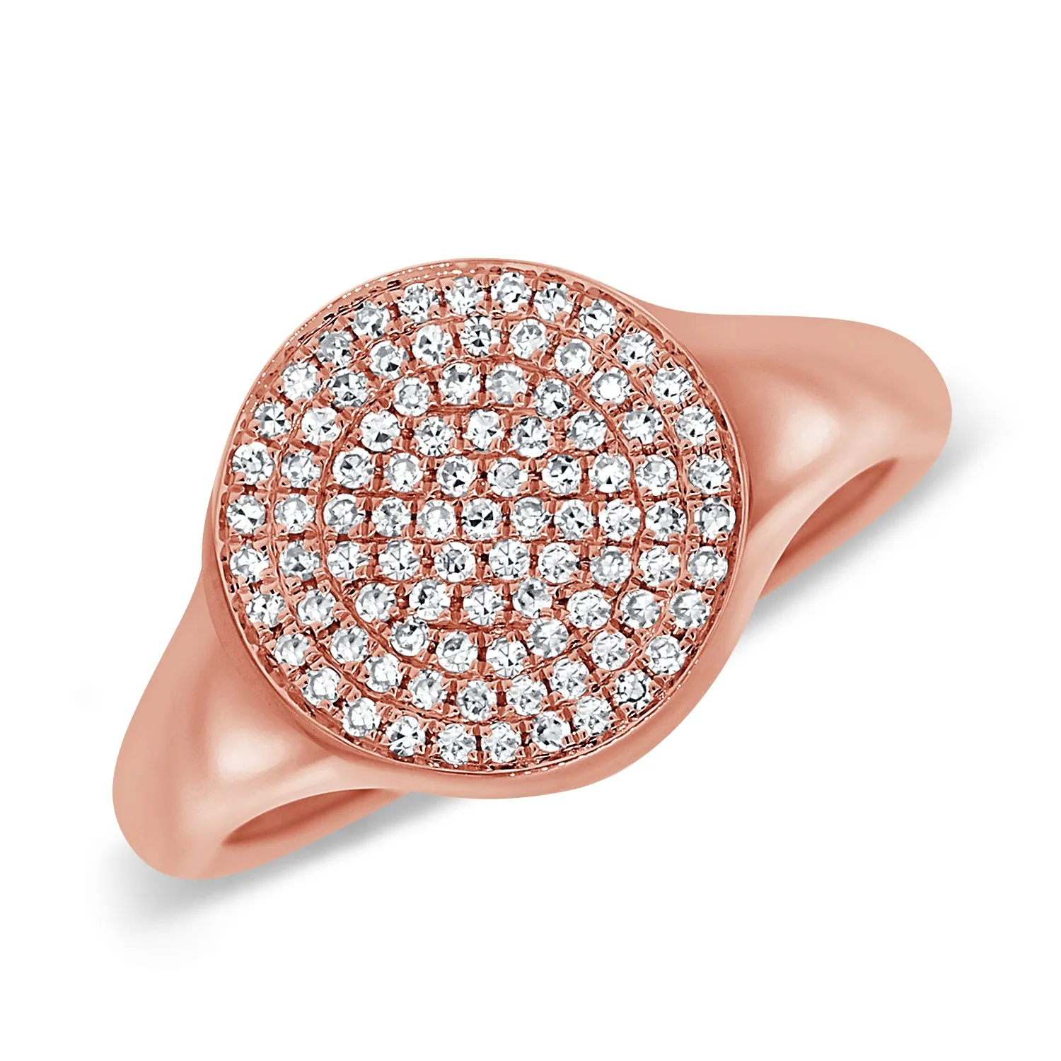 Pavé Round Signet Ring