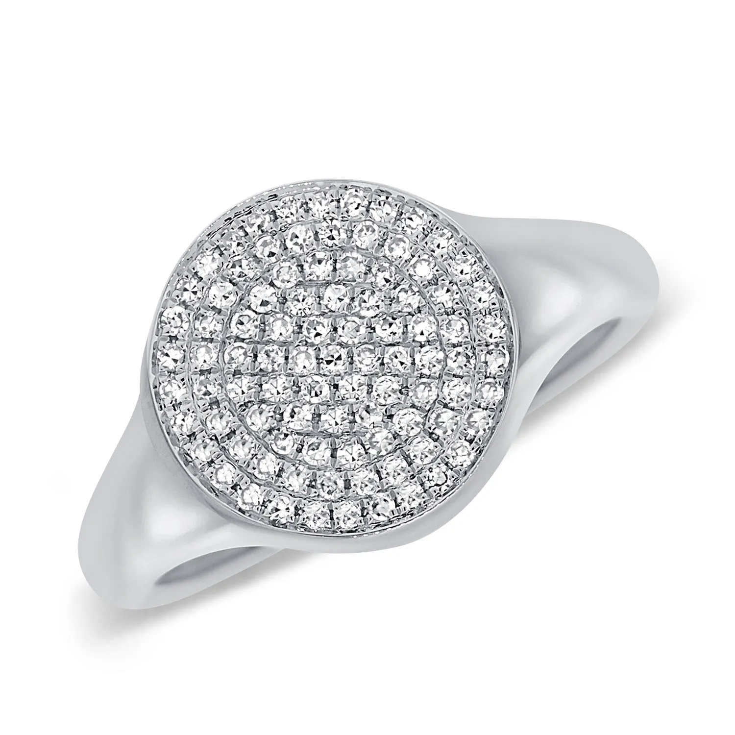 Pavé Round Signet Ring