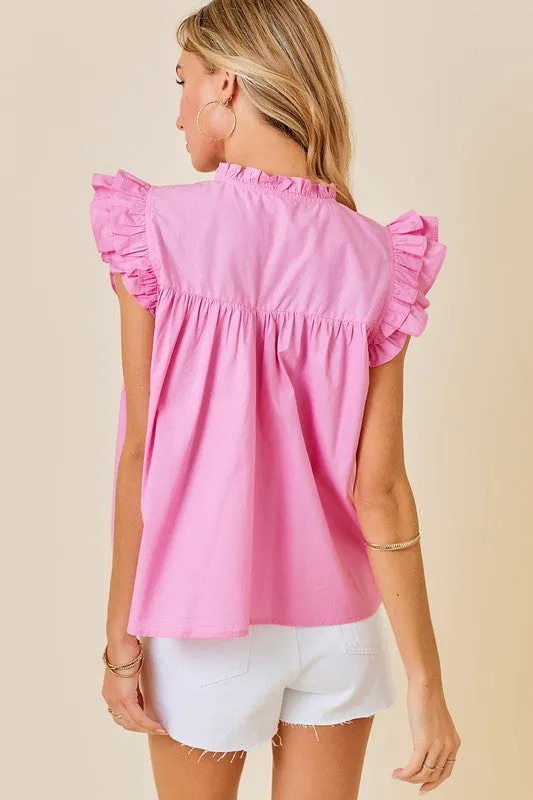 Pink Ruffle Tank