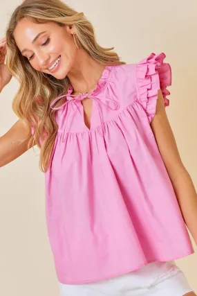 Pink Ruffle Tank