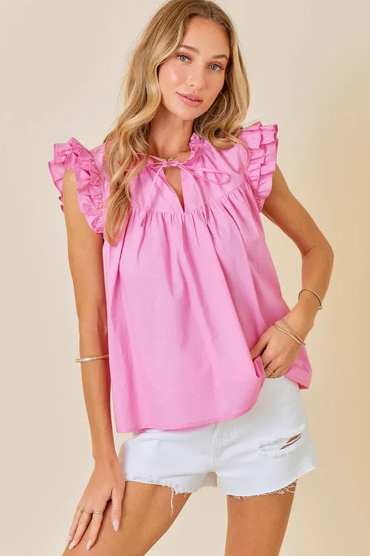 Pink Ruffle Tank