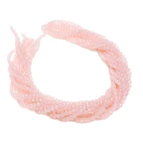 Pink Velvet 4mm Faceted Rondelle Glass Bead Strand